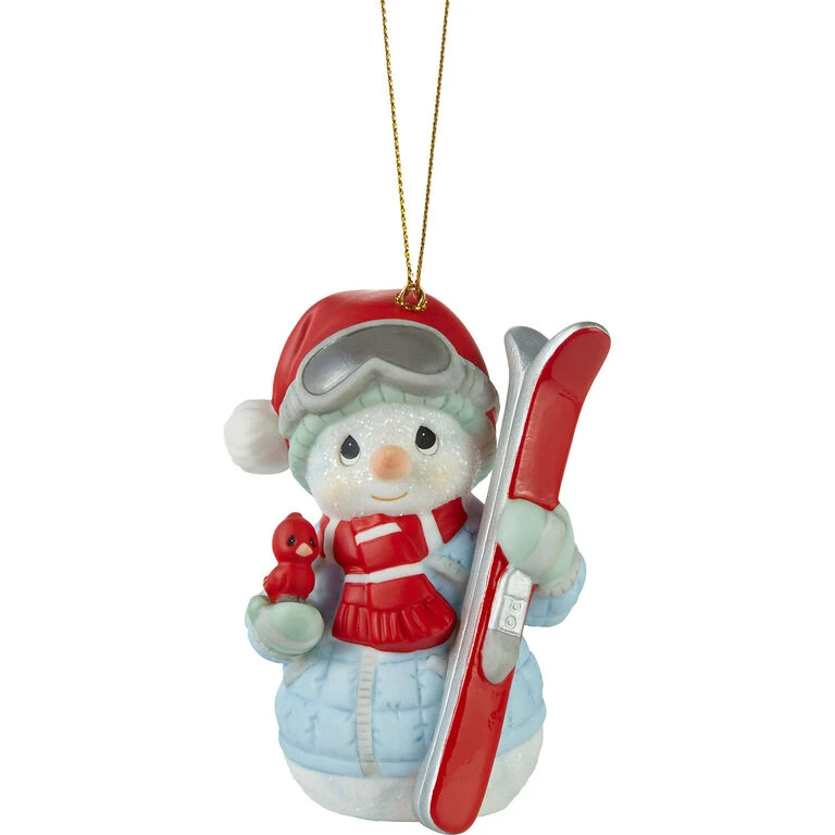 Front Page -Hallmark Sales Store Precious Moments Snowman With Skis Christmas Ornament 231016 01
